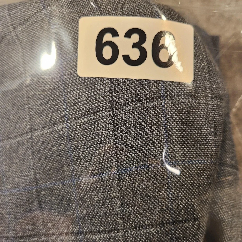 Lauren Ralph Lauren Blazer Mens 48R Gray Silk Wool‎ Windowpane Two Button Jacket